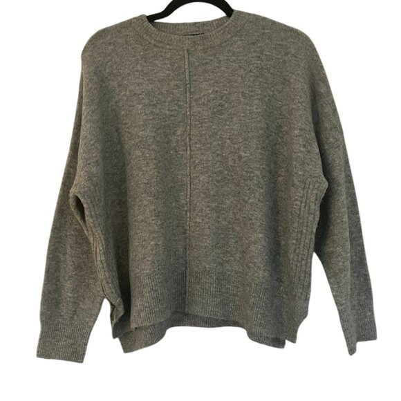 Women's Topshop Gray Side Zip Sweater Size 8 - Picture 4 of 9